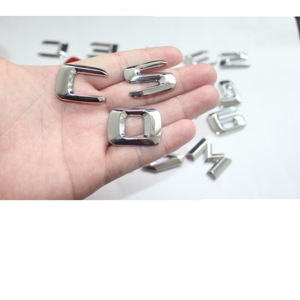Chrome Silver Car DIY Trunk Letters Number Badge Emblems for Mercedes Benz AMG A B C E G S CLS CLK GLE GLC ML GLK SL CL GLS SLK