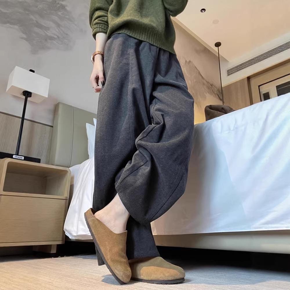 Women's Autumn High Street Wide-Leg Sweatpants - Trendy Loose Floor-Length Design