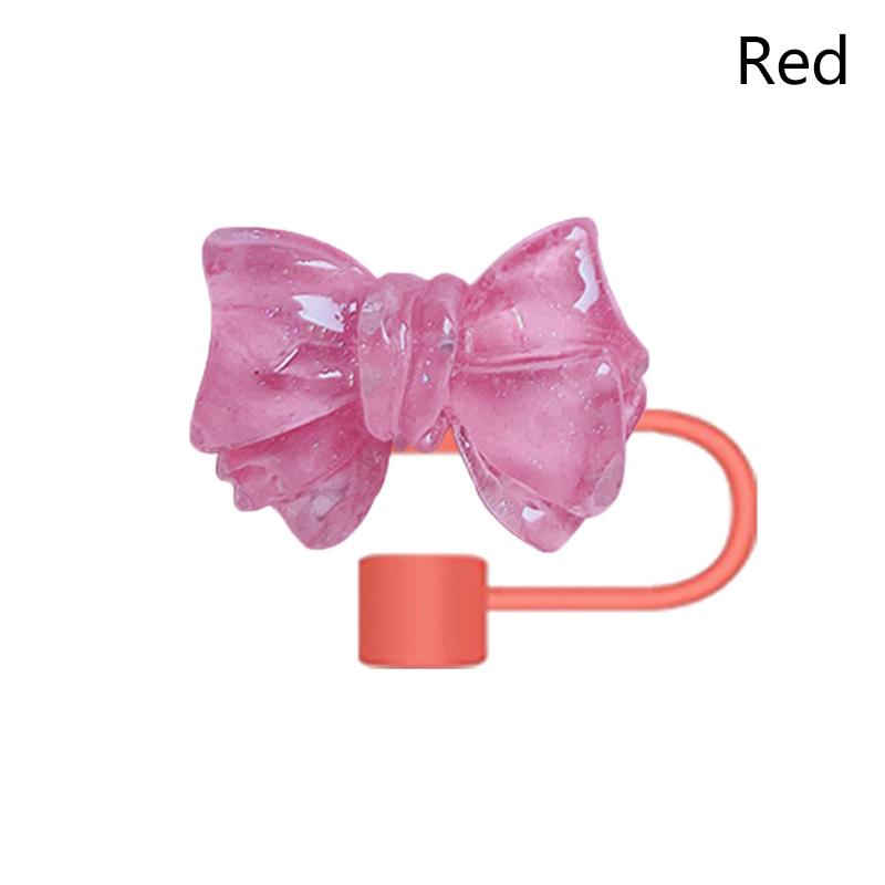 Cute Bow 10Mm Straw Cap Covers For Stanley Tumbler Cup Accessories Silicone Straw Cap Reusable Dust-Proof Straw Tip Protection
