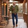 Men's Retro Printed Lined Hooded Jacket for Winter Outdoor Activities