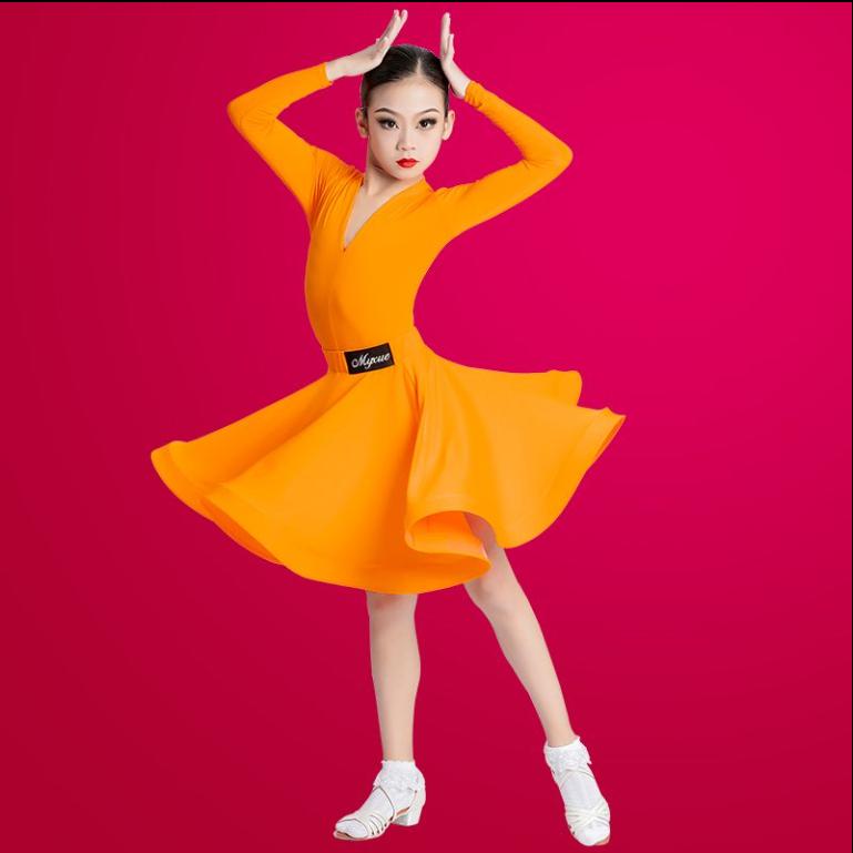 Children's Latin Dance Costume,girls' Dance Costume,children's Practice Costume Girls' Short Sleeved One-piece Latin Dance