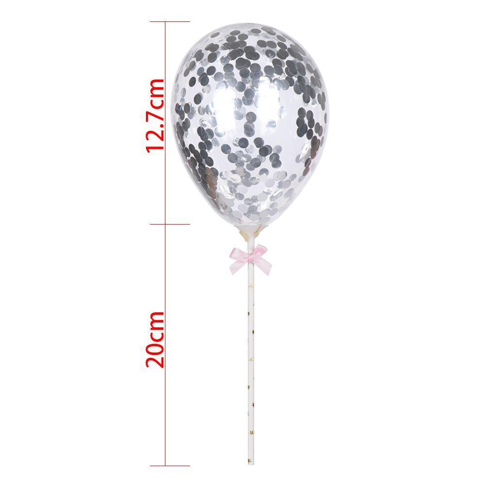5 inches  Shower Party Supplies Birthday Transparent Balloon Cake Topper Cake Decoration Confetti Balloon