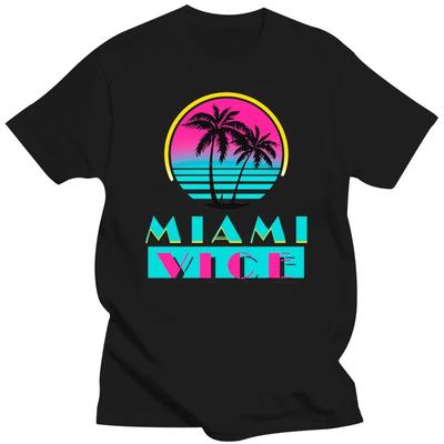 Sommar Harajuku Anpassad Miami Vice TV-serie TV-program Strandlogotyp Herr Svart T-shirt Storlek S - 5Xl Mode Klassisk Stil T-shirt
