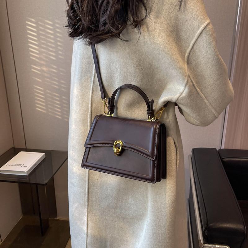 

Stylish Pu Leather Shoulder Bag 2024 New Winter Fashion Urban Simple Small Crossbody Bag темно-коричневого