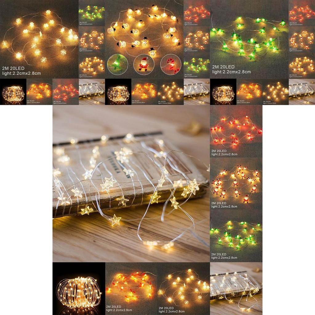 Colorful 2m 20led Hanging Christmas Lights Battery Powered For Indoors