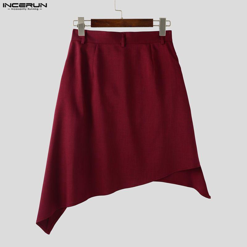 INCERUN Women Men Long Sleeve Cropped Tops and Irregular Skirts Sets Outfits