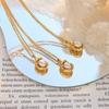 Titanium Steel Gold-plated Cuban Chain Design with Inlaid Irregular Pendant Necklace, Light Luxury Niche Necklace