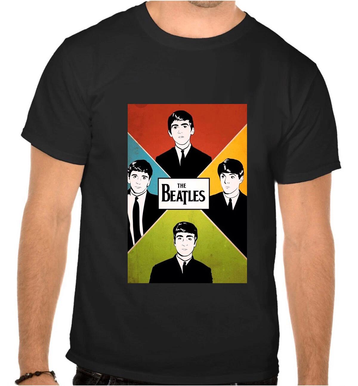 The Beatles Rock Music Logo BLACK T-Shirt - 1086- 4XL