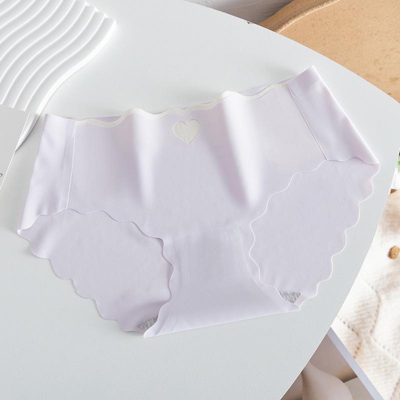 

Летние бесшовные трусики из ледяного шелка, цельные, со средней посадкой, милые и чистые, трусики-треугольники для женщин XL фиолетовый
