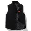 Men's Winter Plus Size Shearling Fleece Casual Vest Solid Color Fleece-Lined Warm Sleeveless Jacket