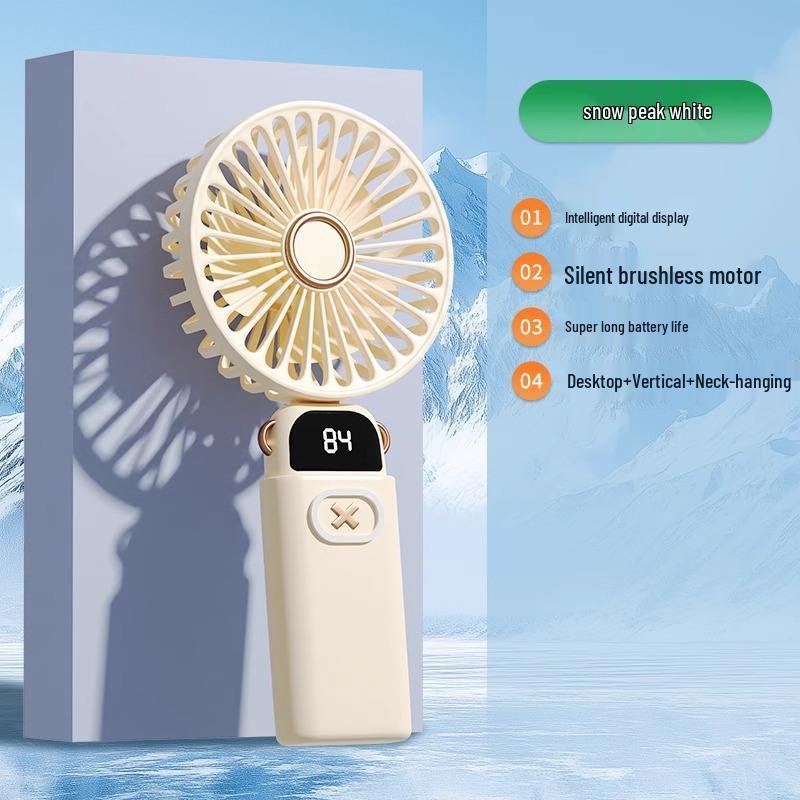 Silent Dual-Use Handheld Mini Fan with USB Charging & Long Battery Life