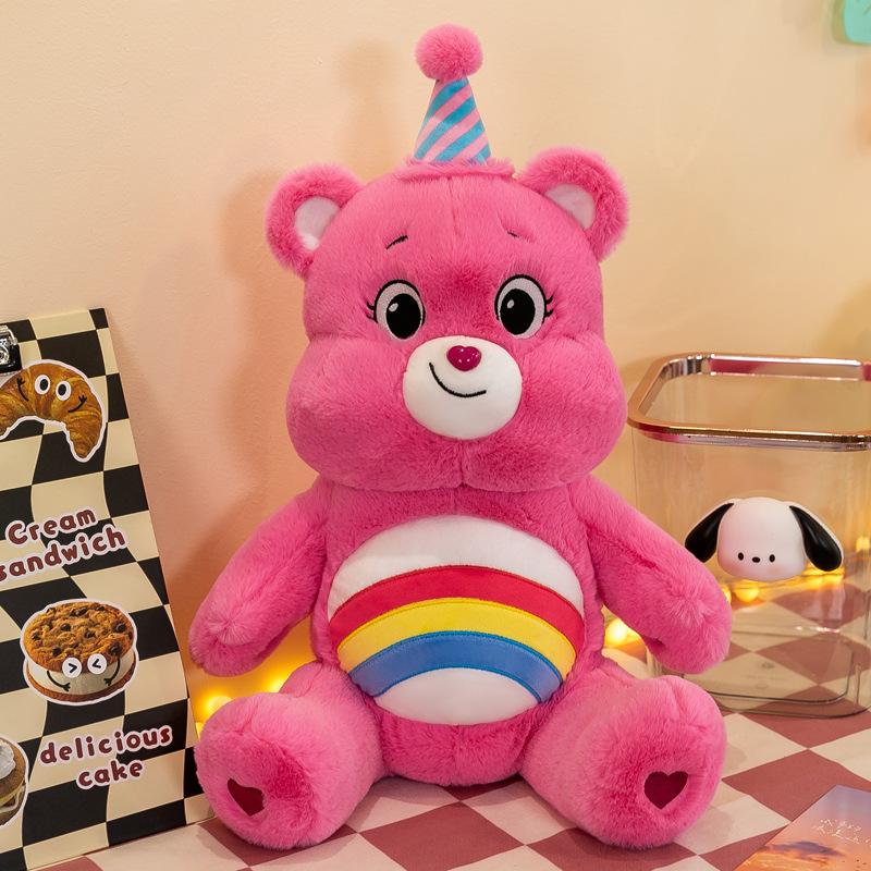 Cartoon Love Bear Plush Toy Children Sleeping Pillow Claw Machine Doll Rainbow Cloud Bear Doll