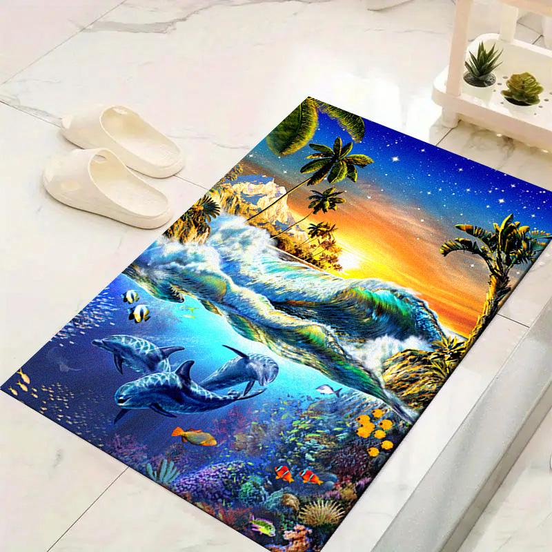 Dolphins Carpet Rug for Living Room Bedroom Home Sofa Decoration,Kids Play Non-slip Floor Mat