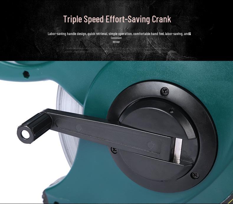 50m Handheld Nylon & Stainless Steel Fiber Tape Measure Ruler