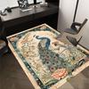 1PC Peacock Painting Flannel Blanket Carpet Ultra Soft, Thick & Absorbent, Non Slip Machine Washable Mat for Entryway