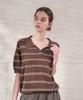 PIGMENT Semi-Open Stripe Collared Knit (Tdsw260510)