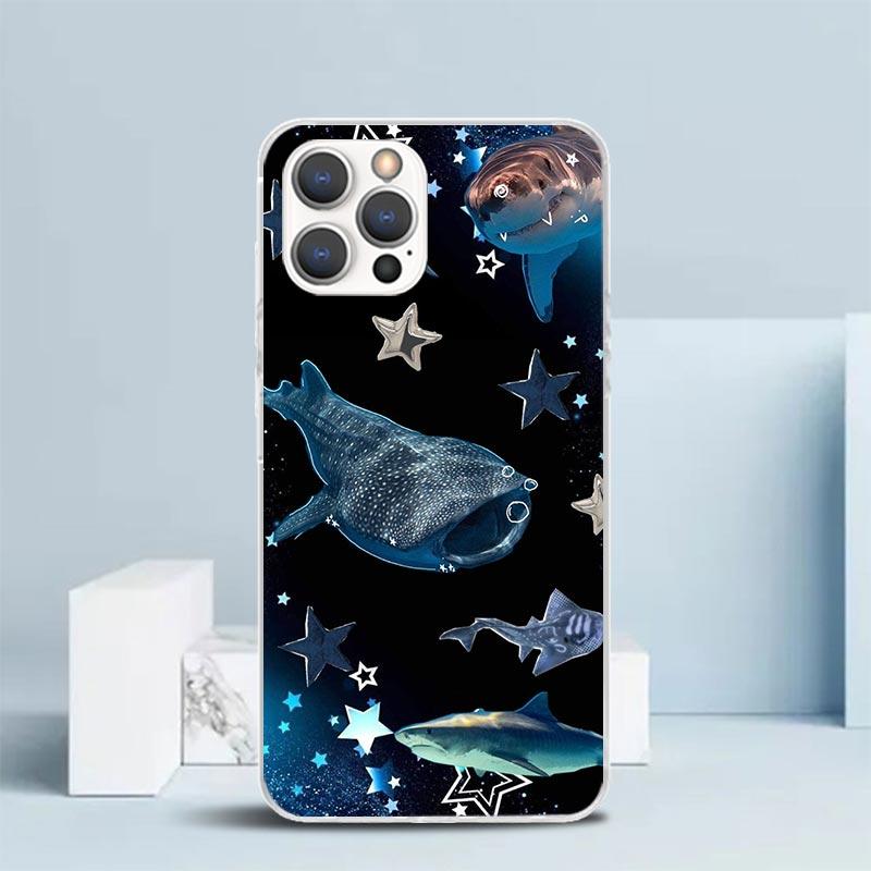 Ocean Whale Shark Soft Cover for iPhone 16 17 Air 15 14 Pro Max 16E Phone Case 13 Mini 12 11 7 SE 8 Print Pattern Fit Cases 16 1