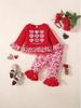 Valentine's Day Heart Print Infant & Toddler Top and Pants Set