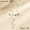 European and American Fashion Fringed Water Drop Earrings Stainless Steel Earrings Light Luxury Titanium Steel Necklace Y-chain Jewelry