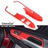 Interior Door Window Lift Panel Switch Trim Decor For Ford Mustang 2015- Red