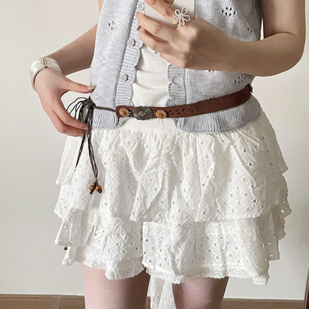 Wax Line Ethnic Style Belt Flower Women Woven Belt Elegant Bohemian Style Waist Chain  Female/Girls