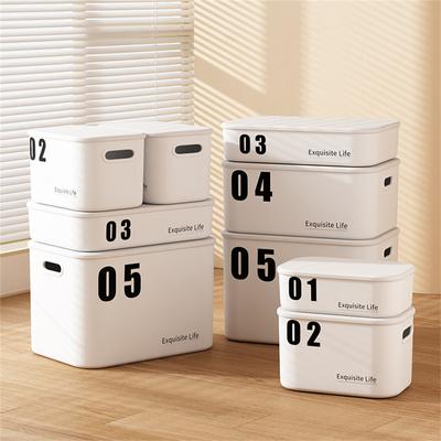 Desktop Plastic Storage Box with Lid Sundries Cosmetics Jewelry Kitchen Organizer Toy Storage Baskets Containers Home Supplies