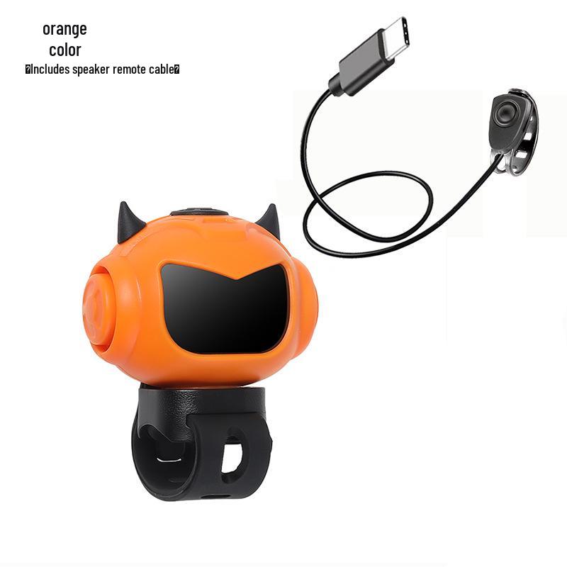 Loud Electric Bike Horn with Tri-Color Lights, USB-C Charging, Universal Fit, Night Warning Lamp