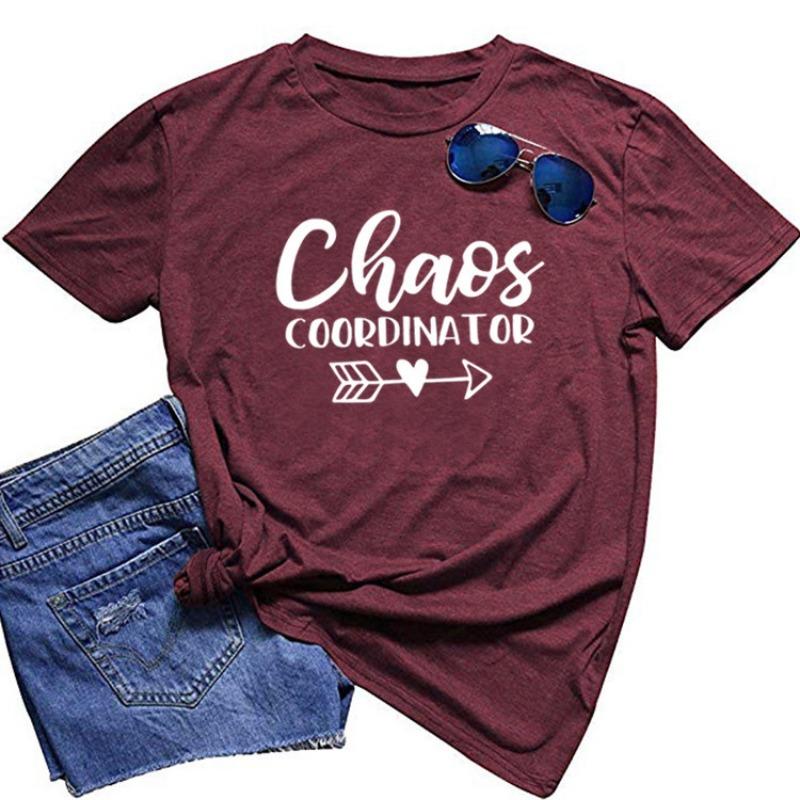 Women's Chaos COORDINATOR Letter Casual Short Sleeved T-shirt