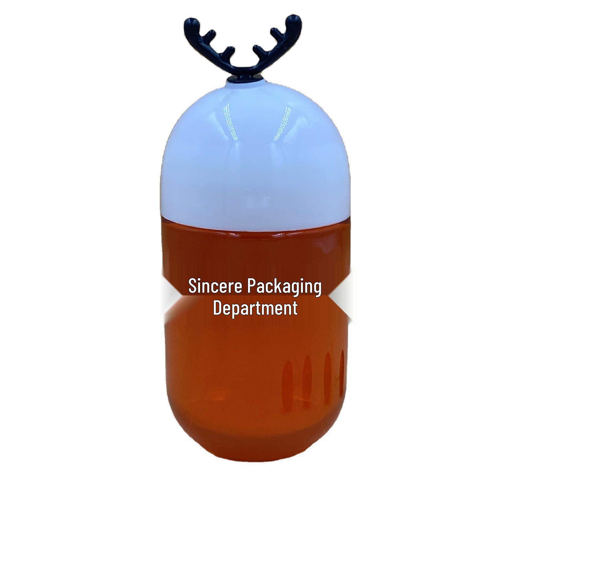 

The Alley Milk Tea Plastic Bottle, 350ml/500ml, Internet Famous Juice Container 350ml Capsule Bottle, 200 sets/box прозорий