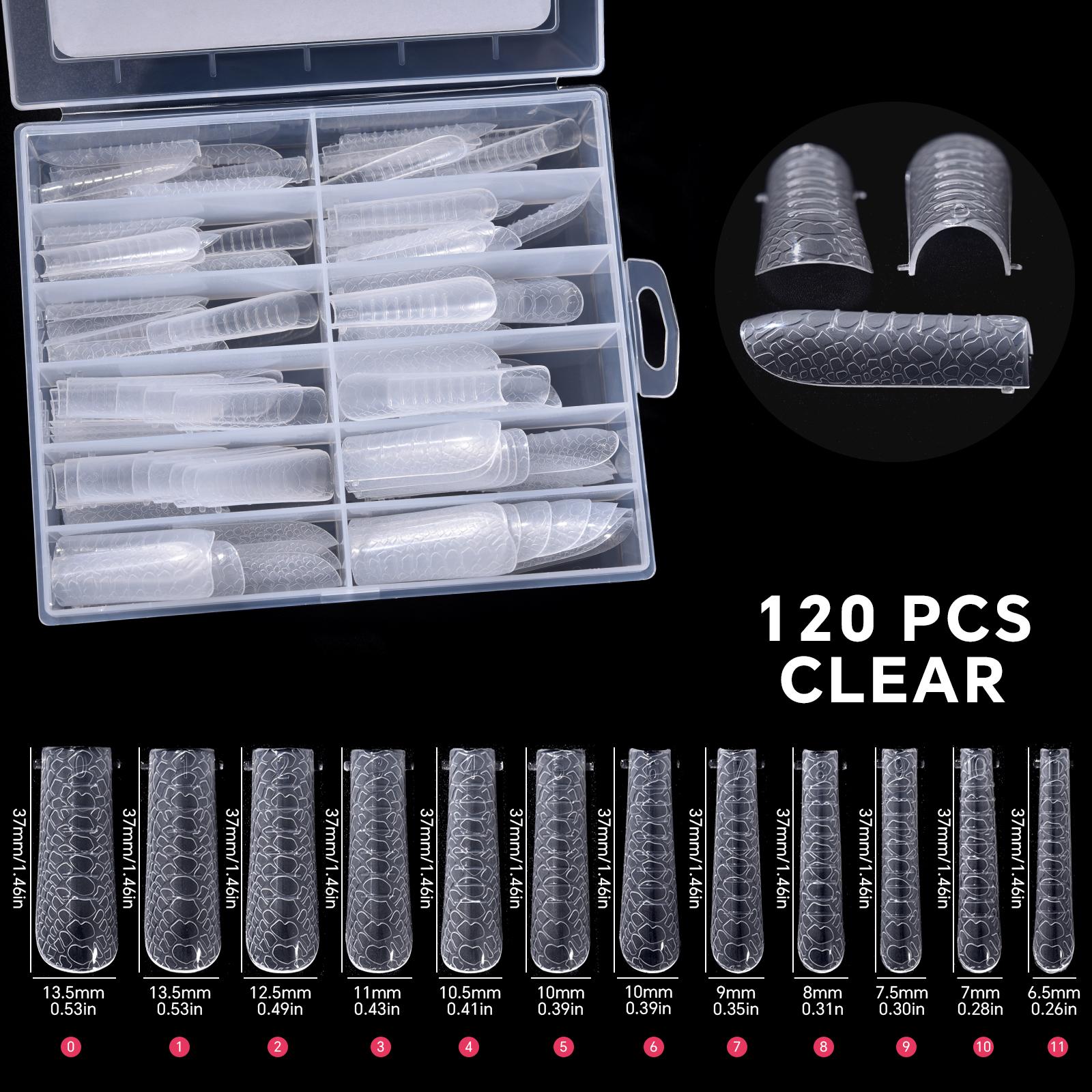 

120 шт./кор. змеиный принт двойные формы для ногтей прозрачные полные покрытия формы для ногтей формы для наращивания ногтей формы для быстрого наращивания