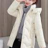 Winter Women's Thick And Warm Mid To Long Hooded Cotton Jacket M-3XL