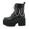 Fashion New Spring Autumn Goth Halloween Cosplay Combat Boots Women Sexy Chain Platform Jungle Boots Chunky Heel Comfort Big Size 43
