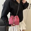 Summer new popular solid color casual versatile chain shoulder messenger bag bucket tote bag women's bag