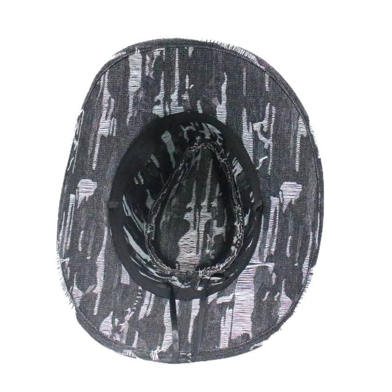 Vintage Washed Western Denim Hat European and American Style Men's and Women's Fashion Jazz Hat Sunshade Top Hat