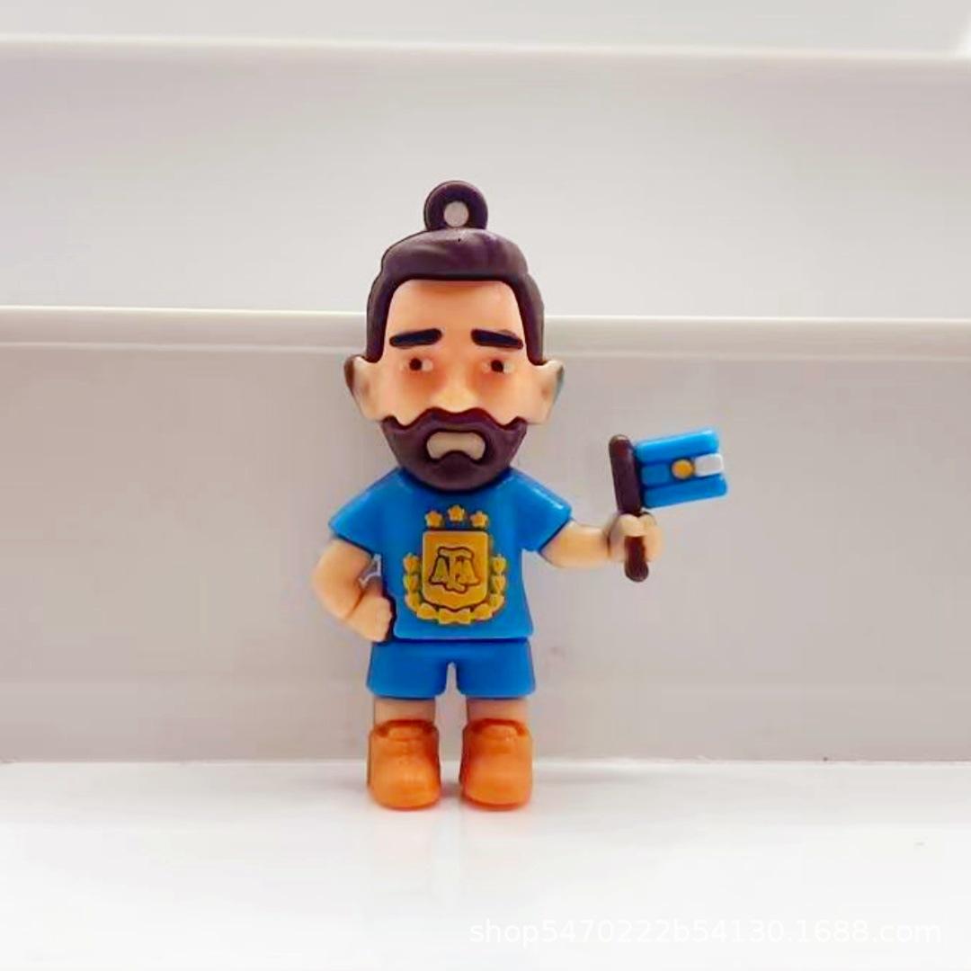 Мягкий ПВХ Брелок Футболист DIY Спортивная Фигурка Брелок Аксессуар Сувенир для Футбольных Фанатов Игрушка для Детей и Коллекционеров one size синий