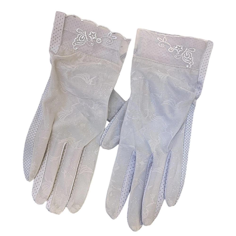Creative Mesh Driving Gloves Breathable Non-slip Sunscreen Gloves Sun Protection Thin Lace Gloves Summer серый