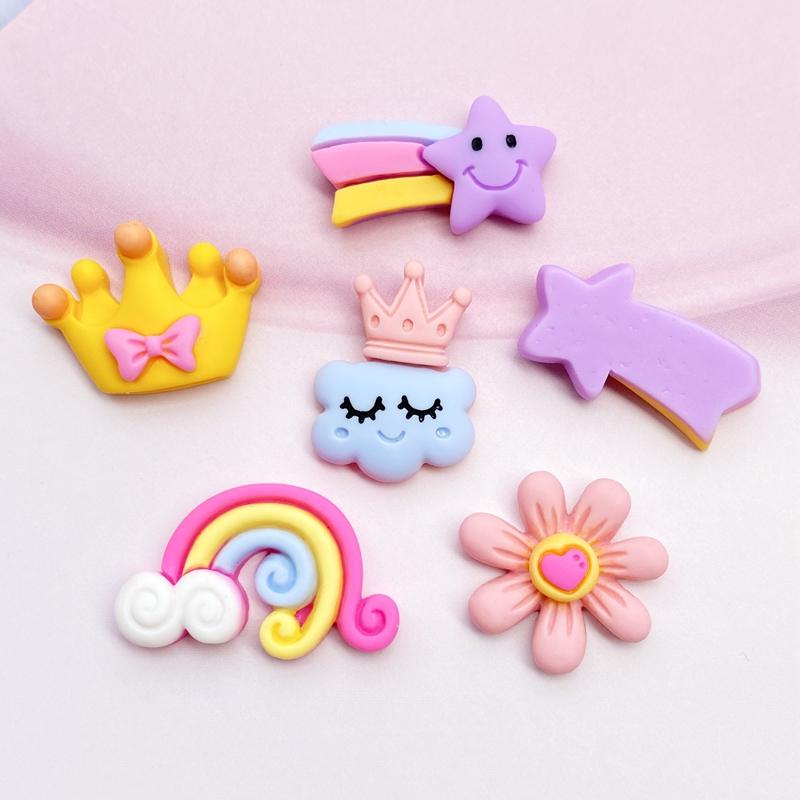10/20Pcs Kawaii Mini Mixed Rainbow/meteor/Cloud Flat back Cabochons Scrapbooking DIY Jewelry Craft Decoration Accessories F09