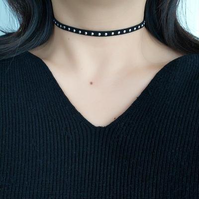Punk Édes Szegecsek Fekete Choker Kulcscsontlánc Gallér Nyaklánc Kiegészítők Nőknek Ajándék