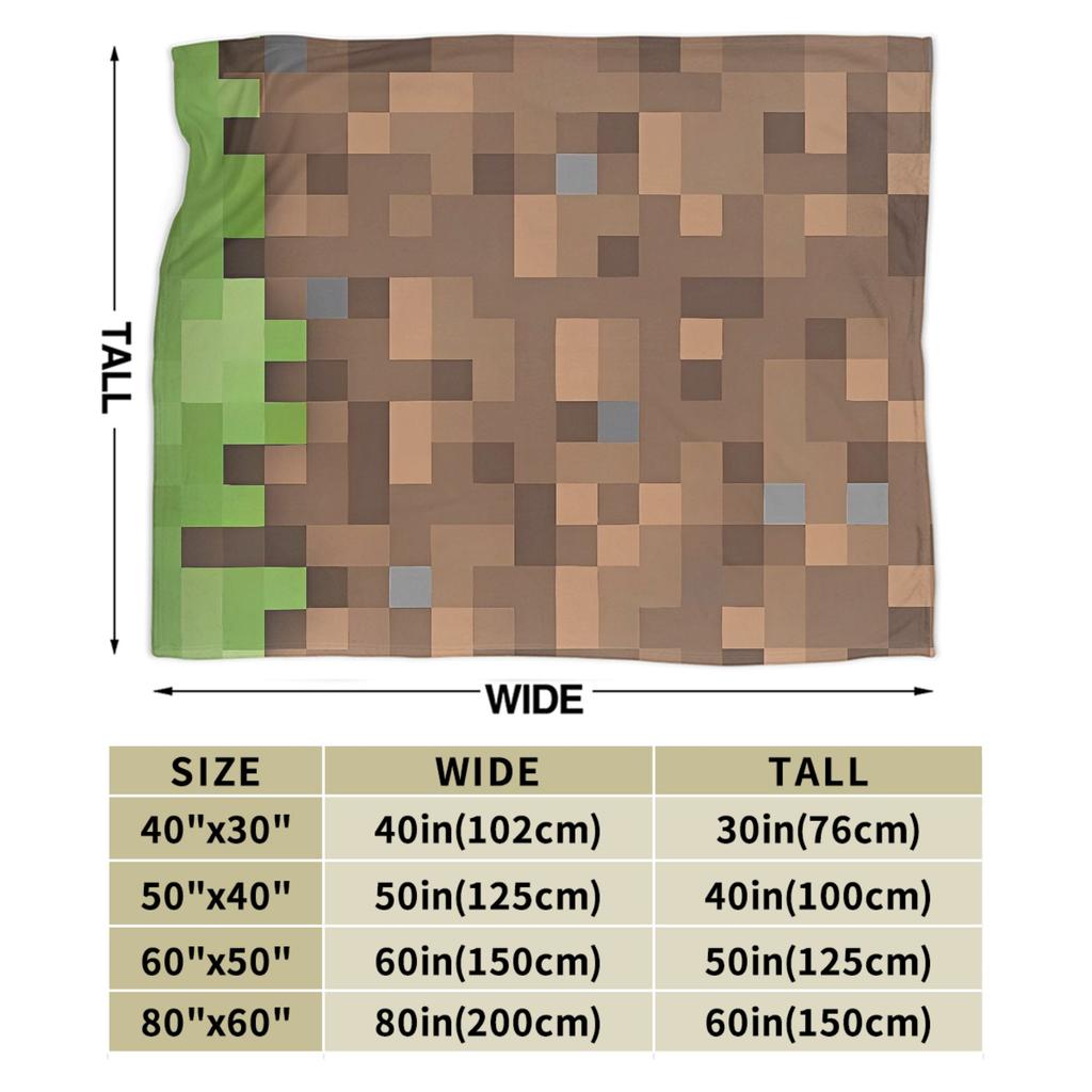 Super Soft Plush Bedding Throws Cartoon Mines Pixels Game  Blankets  For Couch Bed Camping Flannel Bedspread Bed Cover