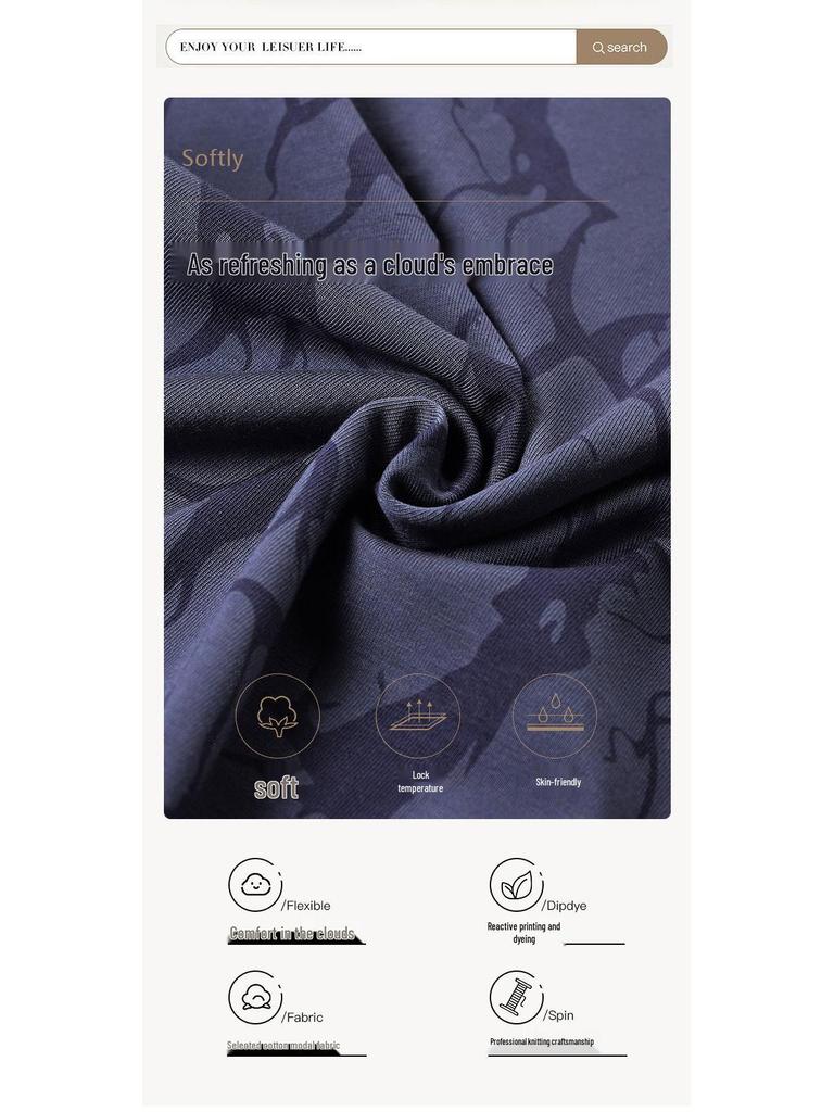 Men's Autumn Cardigan Pajama Set - Long Sleeve & Pants, Comfortable Modal Sleepwear, Casual Sporty Style