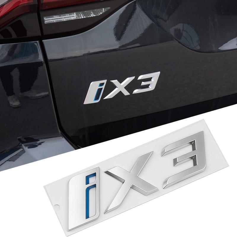 

ABS iX3 Logo Car Emblem Decal Rear Trunk Badge Sticker Bright Black Style