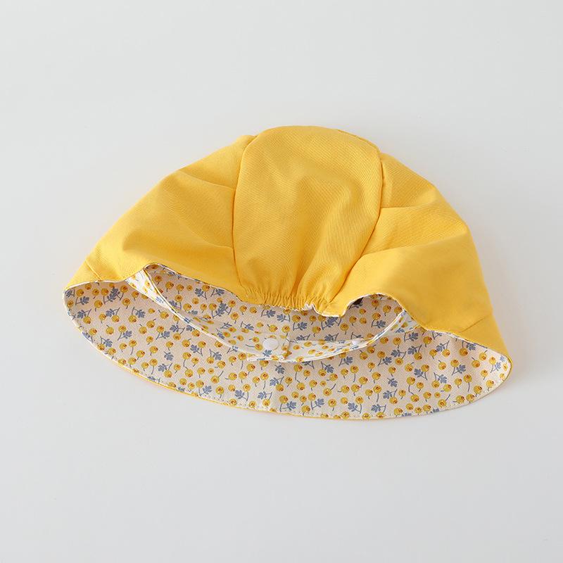 Reversible Floral Baby Sun Hat – Spring/Summer Wide Brim Bucket Hat for Girls