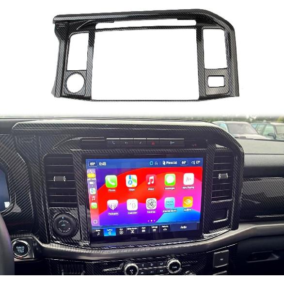 Korlot Carbon Fiber Style Center Console Dashboard Panel Navigation Frame Cover Trim Interior Accessories for Ford F150 2021-2023 (Dashboard(21-23