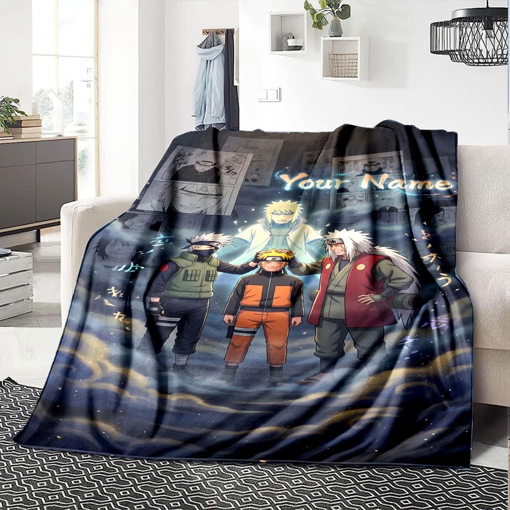 Naruto Character Personalized Text Blanket Lightweight Personalized Blanket Comfortable Great for Chair Office Nap Office Chair Four Seasons Universal
