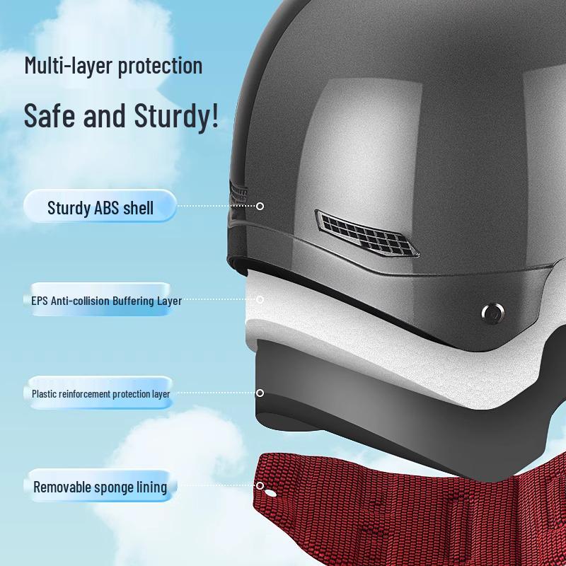 Certified 3C Electric Motorcycle Helmet: Retro, Breathable, All-Season, Lightweight for Men and Women