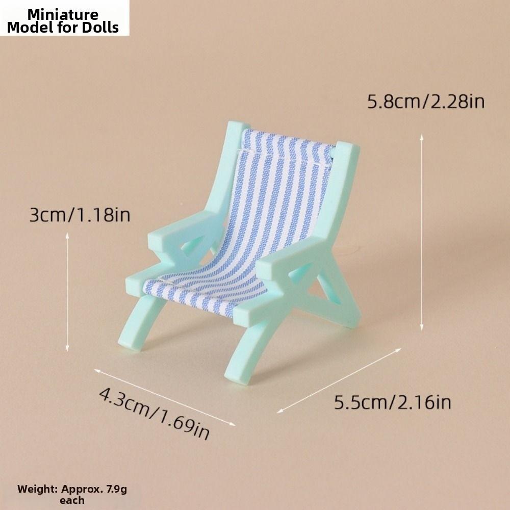 Multicolors Foldable Beach Chair Model Mini Doll Summer Vacation Chair  For OB11 Doll