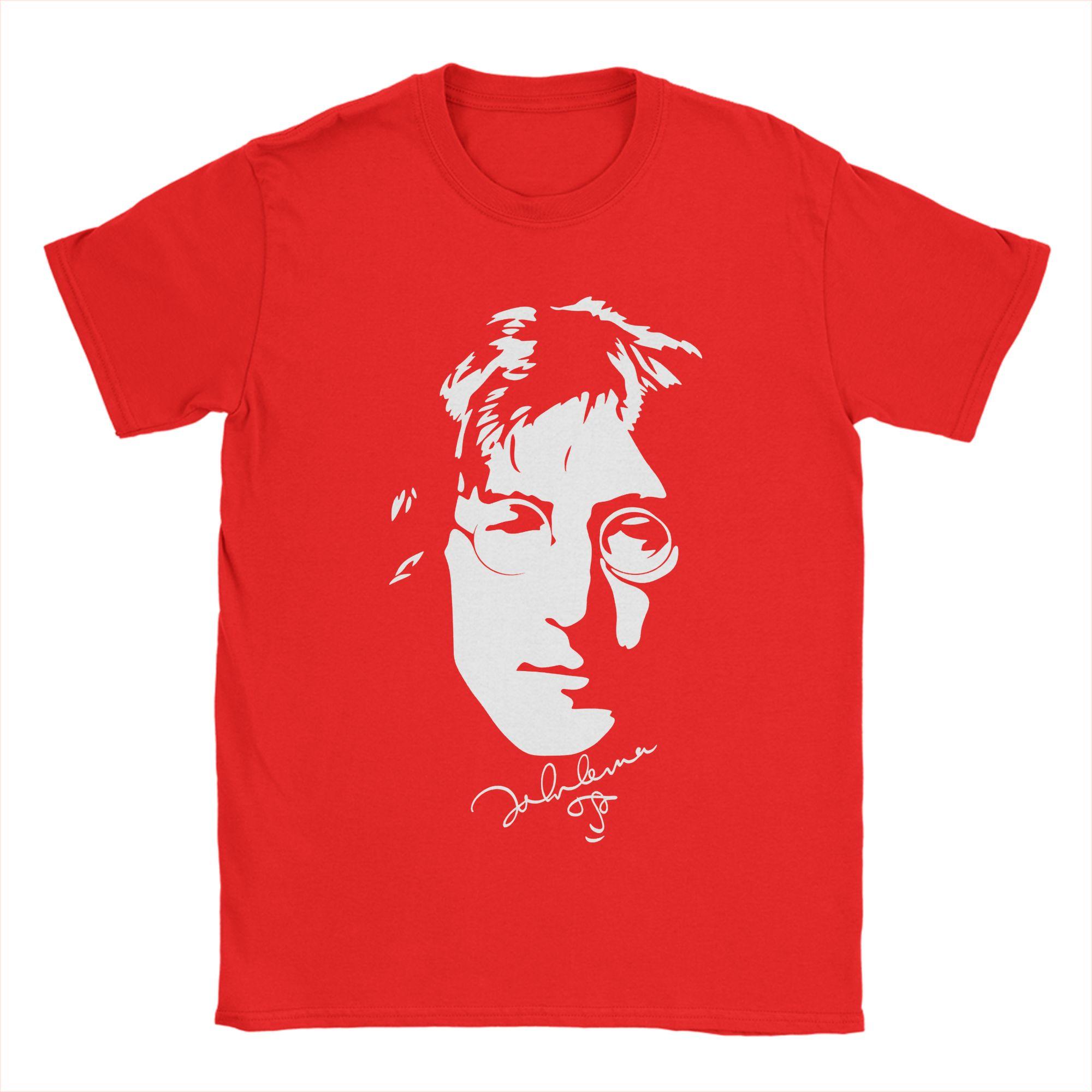 

John Lennon TShirt Men Vintage Pure Cotton Tee Shirt Round Collar Short Sleeve T Shirts Plus Size Clothing S