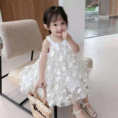 Girl's Princess Dress Summer Dress Children's Dress Korean Style Little Girl's Sleeveless Dress Poncho Children's Dress