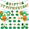 St. Patrick'S Day Themed Decorative Flag Balloon Set Irish Festival Atmosphere Arrangement Cake Plugin