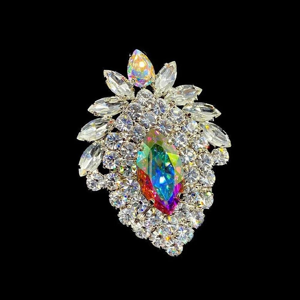 Geometri Strass Hästöga Ring Bröllopstillbehör för Kvinnor Drag Queen Statement Kristallring Justerbar Lyxig Smycke